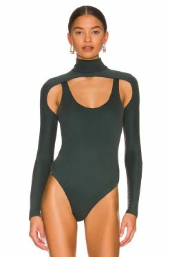 Camila Coelho Mabel Bodysuit In Emerald Green -CAMILA COELHO Sales COEL WS215 V2