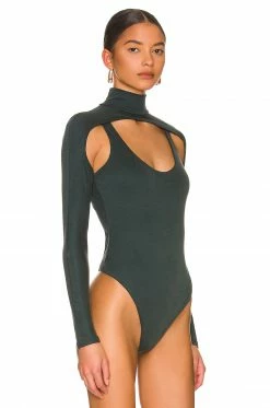 Camila Coelho Mabel Bodysuit In Emerald Green -CAMILA COELHO Sales COEL WS215 V3
