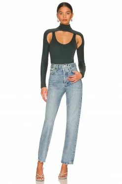 Camila Coelho Mabel Bodysuit In Emerald Green -CAMILA COELHO Sales COEL WS215 V5