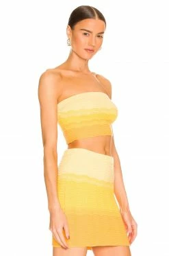 Camila Coelho Avalon Knit Top In Yellow Ombre -CAMILA COELHO Sales COEL WS221 V2
