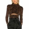 Camila Coelho Kristi Top In Brown Leopard