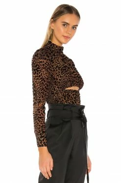 Camila Coelho Kristi Top In Brown Leopard -CAMILA COELHO Sales COEL WS40 V2