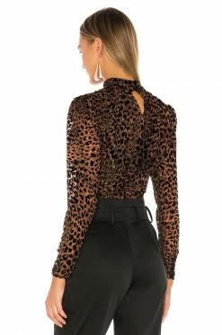 Camila Coelho Kristi Top In Brown Leopard -CAMILA COELHO Sales COEL WS40 V3
