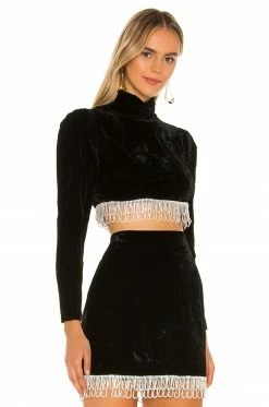 Camila Coelho Aliah Cropped Top In Black 8 Camila Coelho Aliah Cropped Top In Black -CAMILA COELHO Sales COEL WS47 V2