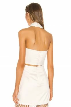 Camila Coelho Zita Top In Pearl White -CAMILA COELHO Sales COEL WS69 V3