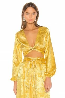 Camila Coelho Sonia Top In Golden Yellow