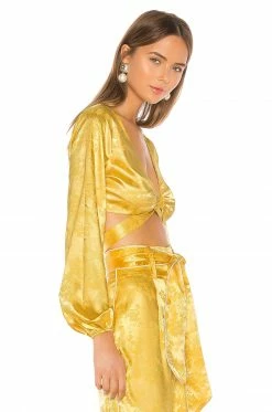 Camila Coelho Sonia Top In Golden Yellow -CAMILA COELHO Sales COEL WS6 V2