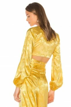 Camila Coelho Sonia Top In Golden Yellow -CAMILA COELHO Sales COEL WS6 V3