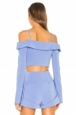 Camila Coelho Paulina Top In Periwinkle Blue -CAMILA COELHO Sales COEL WS70 V3