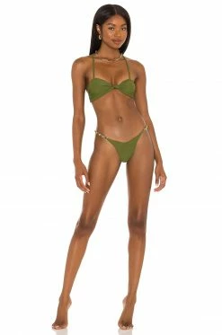 Camila Coelho Kaylane Bottom In Dark Sage -CAMILA COELHO Sales COEL WX101 V4