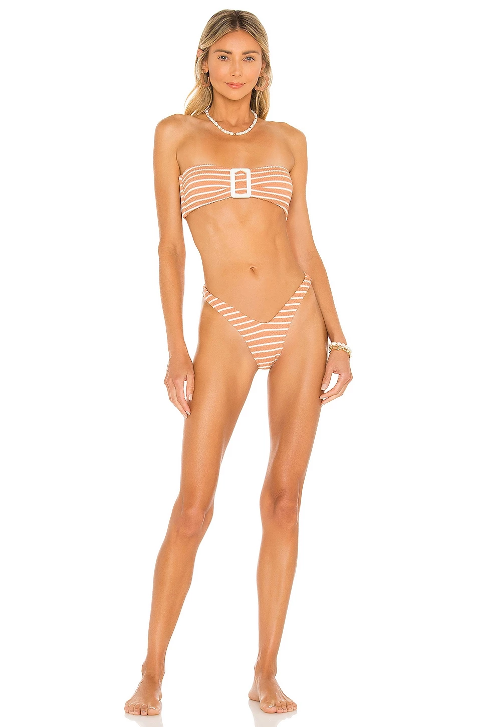 Camila Coelho Taya Top In Camel & White 6 Camila Coelho Taya Top In Camel & White - Image 4