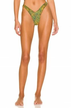 Camila Coelho Azaria Bottom In Jungle Green Leopard