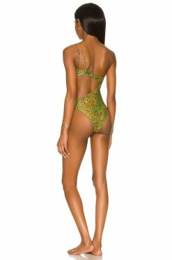 Camila Coelho Azaria One Piece In Jungle Green Leopard -CAMILA COELHO Sales COEL WX133 V4