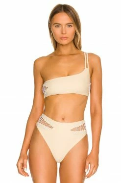 Camila Coelho Caprice Top In Light Beige