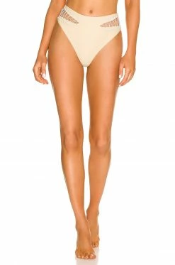 Camila Coelho Caprice High Waist Bottom In Light Beige