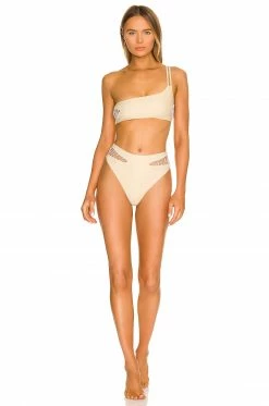Camila Coelho Caprice High Waist Bottom In Light Beige -CAMILA COELHO Sales COEL WX135 V4
