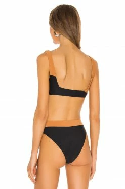 Camila Coelho Santos Top In Black & Camel -CAMILA COELHO Sales COEL WX13 V3