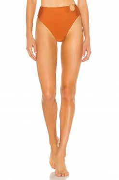Camila Coelho Paradise High Waist Bottom In Bronze Glow