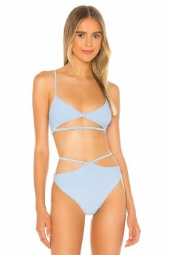 Camila Coelho Marina Top In Aqua