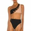 Camila Coelho Andres Top In Black & Nude -CAMILA COELHO Sales COEL WX46 V1