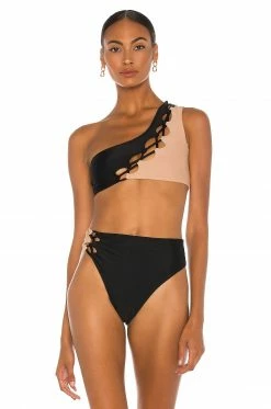 Camila Coelho Andres Top In Black & Nude