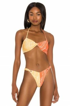 Camila Coelho Neves Top In Orange & Yellow In Orange & Yellow Palm -CAMILA COELHO Sales COEL WX66 V2