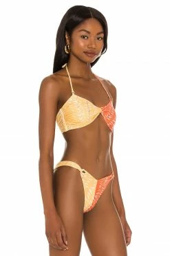 Camila Coelho Neves Top In Orange & Yellow In Orange & Yellow Palm -CAMILA COELHO Sales COEL WX66 V3