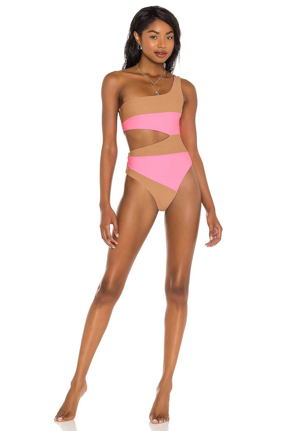 Camila Coelho Rumba One Piece In Pink & Nude 3 Camila Coelho Rumba One Piece In Pink & Nude