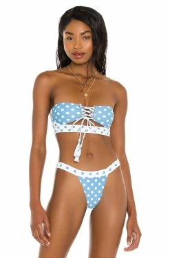 Camila Coelho Andressa Top In Blue Dot